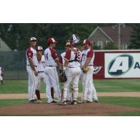 Wisconsin Rapids Rafters conference on the mound