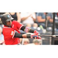Rey Navarro of the Scranton/Wilkes-Barre RailRiders swings at a pitch