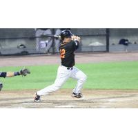 Dan Lyons of the Long Island Ducks records his 1,000th career hit