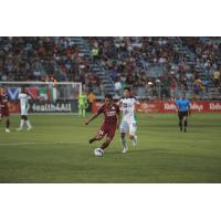 Sacramento Republic FC midfielder Jaime Villarreal possesses the ball vs. OKC Energy FC