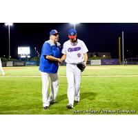 Ottawa Champions pitcher Jordan Kurokawa receives congratulations