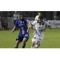 Drew Skundrich of Bethlehem Steel FC (right) vs. the Charlotte Independence