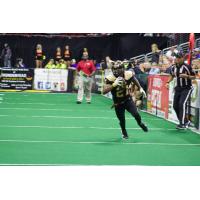Iowa Barnstormers running back Jamal Tyler gaining big yardage on the outside