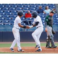 Angel Aguilar and Estevan Florial of the Tampa Tarpons