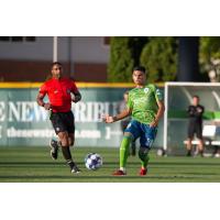 Sounders FC 2 midfielder Azriel Gonzalez with possession