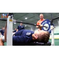 The bench press at Flint Firebirds training camp