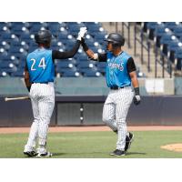 Isiah Gilliam and Dom Thompson-Williams of the Tampa Tarpons