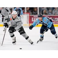 San Antonio Rampage RW Klim Kostin (21) and Milwaukee Admirals LW P.C. Labrie