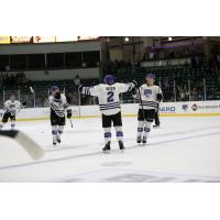 Tri-City Storm celebrate vs. the Des Moines Buccaneers