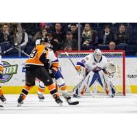 Lehigh Valley Phantoms RW David Kase faces the Bridgeport Sound Tigers