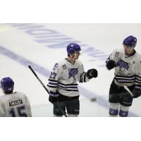 Tri-City Storm celebrate a goal vs. the Omaha Lancers