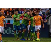 Chad Marshall of Seattle Sounders FC scored the opening goal in his 400th career match on Sunday at Houston