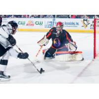 The Youngstown Phantoms goaltender faces the opposition