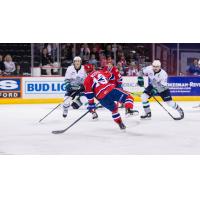 Riley Woods of the Spokane Chiefs vs. the Seattle Thunderbirds