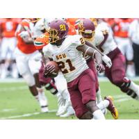 Running back Mike Jones with Bethune-Cookman University