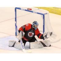 Cincinnati Cyclones goaltender Jonas Johansson makes a glove save