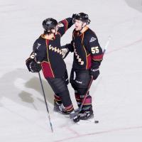Cleveland Monsters celebrate against the Toronto Marlies