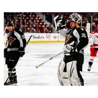 Utah Grizzlies forward Matt Berry and goaltender Joel Cannata