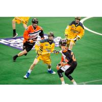 Leo Stouros (25) and Connor Sellars of the Georgia Swarm