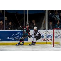 Kelowna Rockets battle the Vancouver Giants