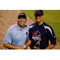 Futures League Commissioner Chris Hall (left)