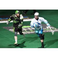 Rochester Knighthawks defenseman Jake Withers vs. the Saskatchewan Rush