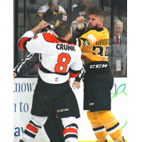 Fort Wayne Komets LW Taylor Crunk battles Wheeling Nailers forward Brad Drobot