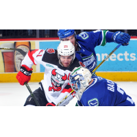 Binghamton Devils center Kevin Rooney vs. the Utica Comets