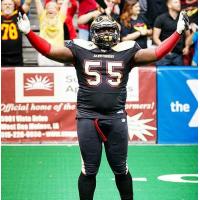 Defensive lineman Keith Jones, Jr. with the Iowa Barnstormers