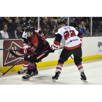 Corpus Christi IceRays forward Nicholas Seitz (right)