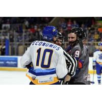 Forward Michael Economos with the Roanoke Rail Yard Dawgs