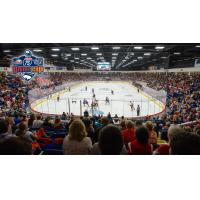 A crowd watches the Flint Firebirds at Dort Federal Credit Union Event Center