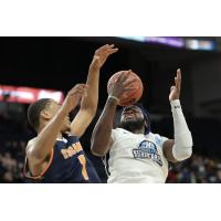 Halifax Hurricanes center Rhamel Brown collects a rebound against the Island Storm