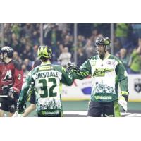 Saskatchewan Rush celebrate a goal against the Colorado Mammoth