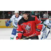 Binghamton Devils center Ryan Schmelzer against the Utica Comets