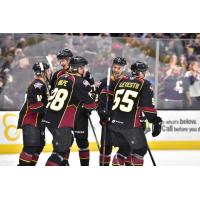 Cleveland Monsters celebrate an overtime win