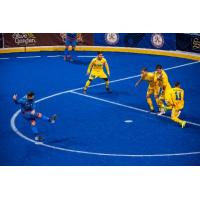 Kansas City Comets unleash a shot against the Orlando SeaWolves