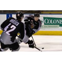 Vancouver Giants centre Tristen Nielsen with the puck against the Victoria Royals