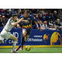 Tacoma Stars midfielder Michael Ramos dribbles against the El Paso Coyotes