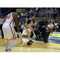 Halifax Hurricanes forward Mike Poole with the ball vs. the Island Storm
