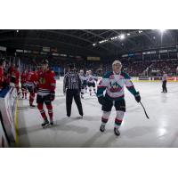 Kelowna Rockets centre Ted Brennan vs. the Portland Winterhawks