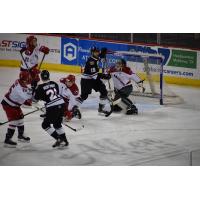 Allen Americans goaltender C.J. Motte makes a save against Rapid City