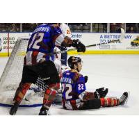 Josh Dickinson of the Utah Grizzlies (seated)