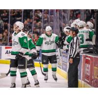 Texas Stars exchange congratulations along the bench