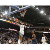 Halifax Hurricanes guard Joel Kindred drives against the Island Storm