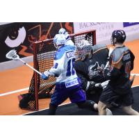 Jake Withers of the Rochester Knighthawks scores against the New England Black Wolves