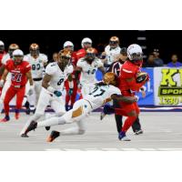 Devin Cockrell of the Arizona Rattlers tackles a Sioux Falls Storm ballcarrier