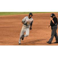 David Washington of the Long Island Ducks rounds the bases