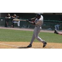 David Washington of the Long Island Ducks pounds the ball