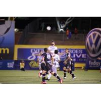 Sacramento Republic FC with a header against Las Vegas Lights FC